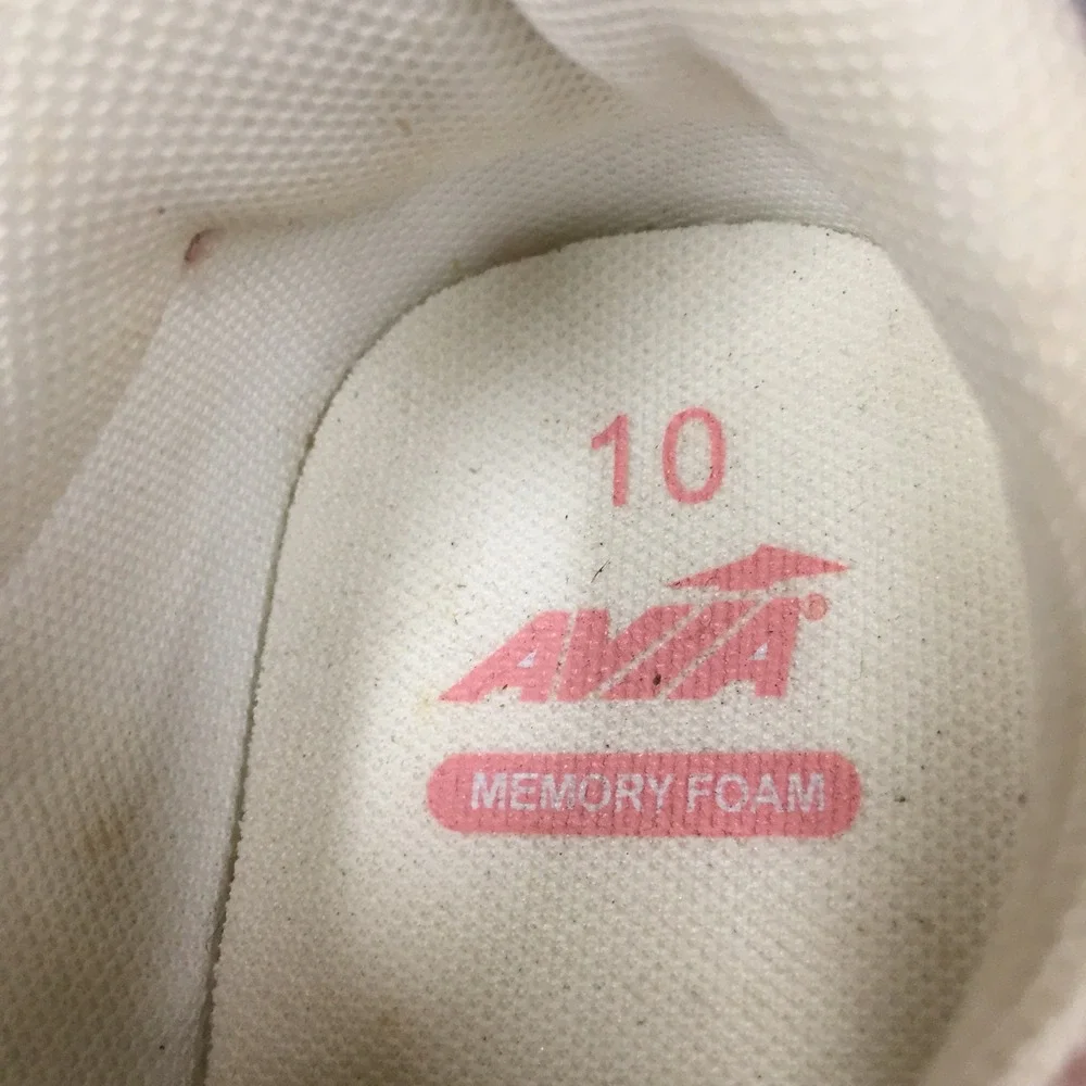 Avia Womens Memory Foam Sneakers‎ Blush Pink Mesh Suede Low Top Trainers Size 10